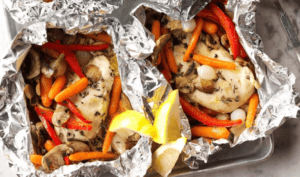 ức gà nướng nấm