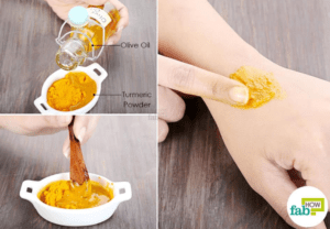 bôi bột nghệ nguyên chất trên da