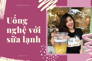 uống nghệ với sữa lạnh